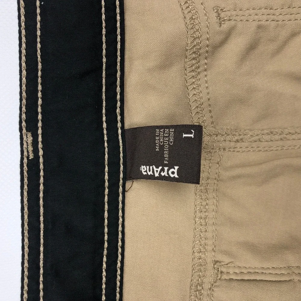 Prana Zion Cargo Shorts Mens Large Tan Khaki Hiking Climbing Outdoor Belted
